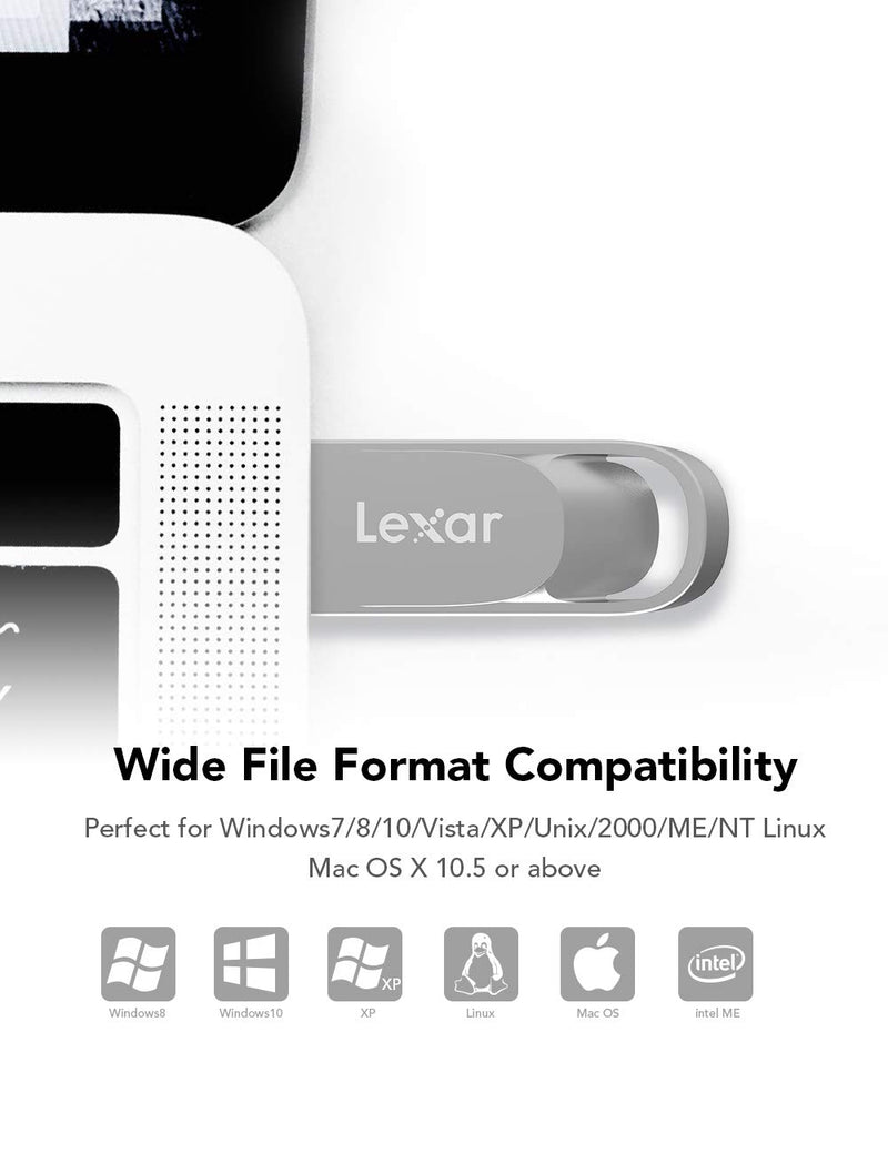 Lexar 64GB USB 3.0 Flash Drive, USB Stick Up to 100MB/s Read, UDP Thumb Drive, Zinc Alloy Jump Drive, Pen Drive, Memory Stick for Computer/PC/Laptop/Bluetooth Speaker/External Storage Data/Photo/Video