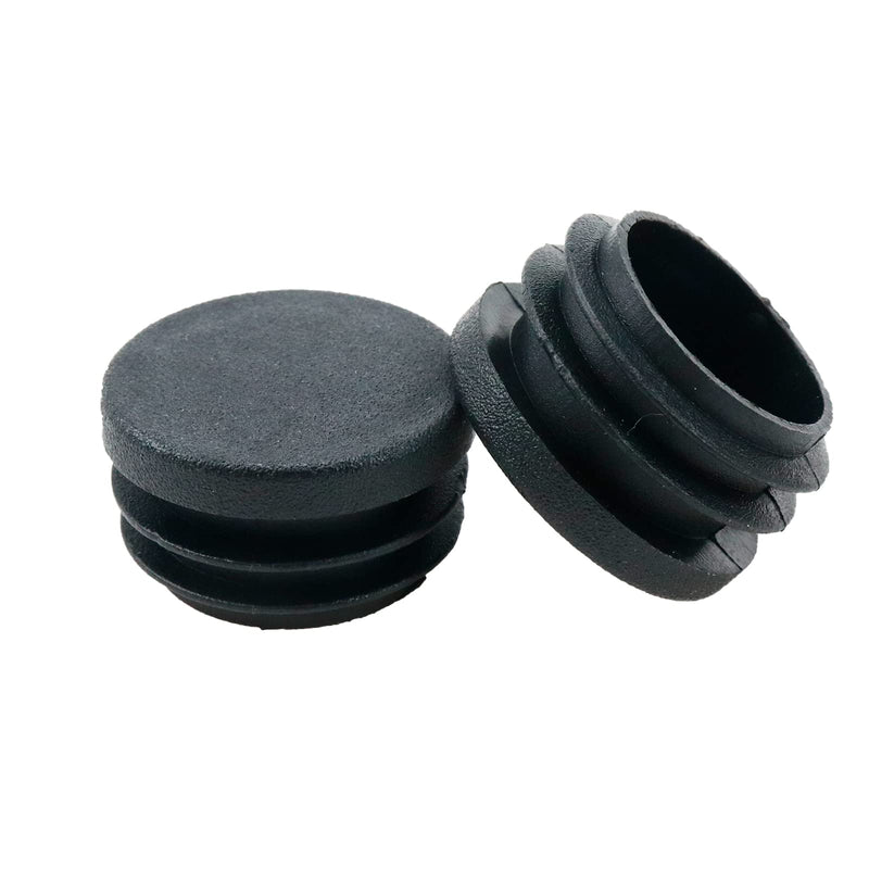 Bitray 20PCS Round Plastic Plug Insert Fits 1.5" Outer Dia Tube Black End Cap Glide Insert Plugs