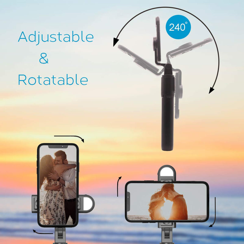 Live Streaming Selfie Stick Vlogging Kit with Microphone and Light, YouTube Video Recording Equipment, Mobile Phone Live Stream Tripod for Facebook Instagram TikTok On The Go