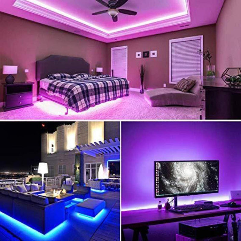 [AUSTRALIA] - LED Strip Lights,16.4ft RGB 5050 LED Strips with Remote Controller with 44 Keys IR Remote and 12V Power Supply Flexible Color Changing.Apply to Bedroom,TV,Party,Ceiling,Cupboard Decoration. (16.4FT) 16.4FT 