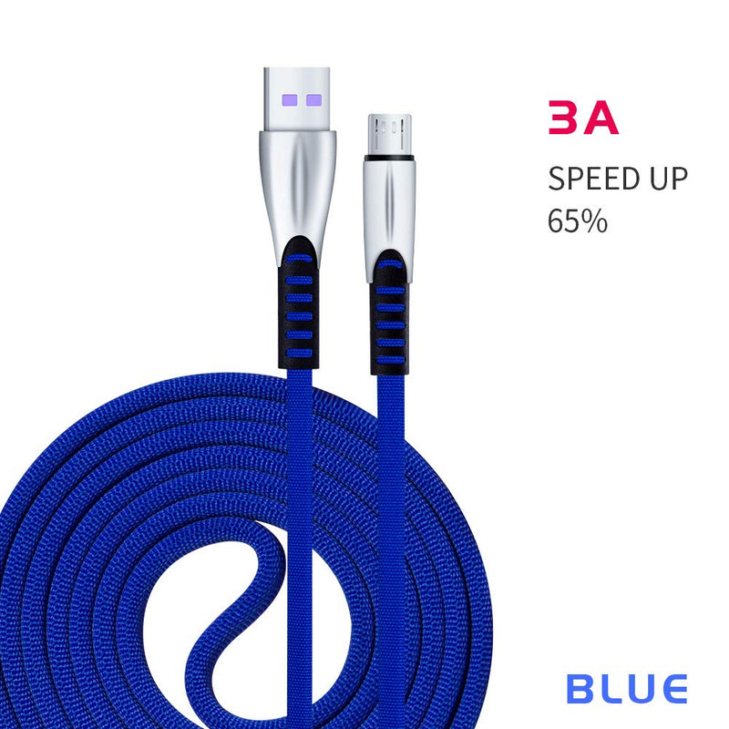 3A Fast Charging Micro USB Cable （Black,Blue and Red 3- Pack 3.3ft）,Android Charger Cord Long Nylon Braided Sync and Fast Charging Cables Compatible with Samsung Galaxy S6 S7 Edge, Android and More Micro USB2