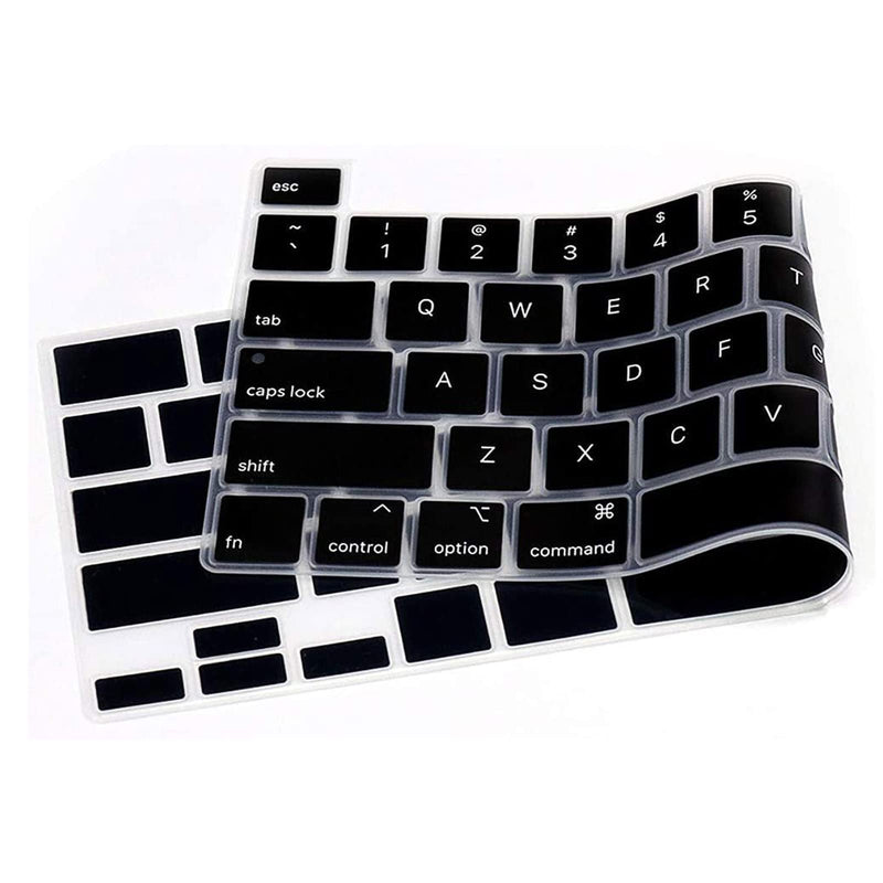 Silicone Keyboard Cover for Touch Bar MacBook Pro 13 Inch 2020-2023 M2 A2338 M1 A2289 A2251 Silicone Keyboard Cover for MacBook Pro 16 Inch 2020 2019 A2141, US Layout MacBook Pro 13 (M1/M2) 2020-2023 &Pro 16 2019 2020 Silicone Black