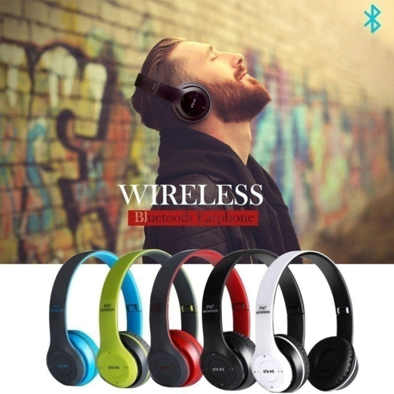 [AUSTRALIA] - NCR P47 5.0+ EDR Wireless Rechargeable Bluetooth Over-Ear Headphones, Foldable Headset with Mic (Black) Black 