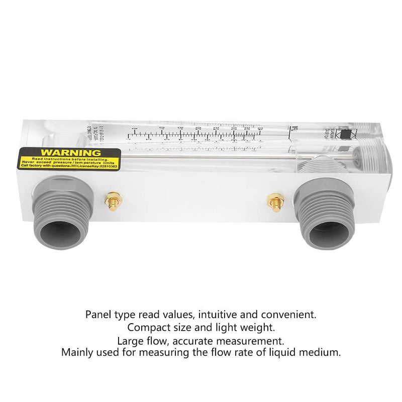 LZM-25 Acylic Flowmeter, 1-10GPM Liquid Flow Meter, Water Tube Design Liquid Flowmeter Measure, Button Panel Type Water Flow Meter, Thread Interface, External ZG1