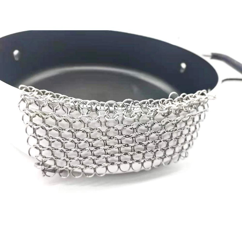 6"x6" Stainless Steel Cast Iron Cleaner Chainmail Scrubber, Cast Iron Skillet Cleaner for Dutch Oven, Grill Pan,Waffle Iron Pans and All Castiron Cookware