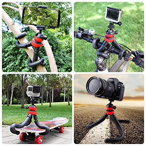 Phone Tripod,Flexible Tripod Stand with Wireless Remote Shutter for Selfie/Video/Photography, 360 Degree Rotation Mini Travel Tripod Compatible with Phones & Cameras & GoPro
