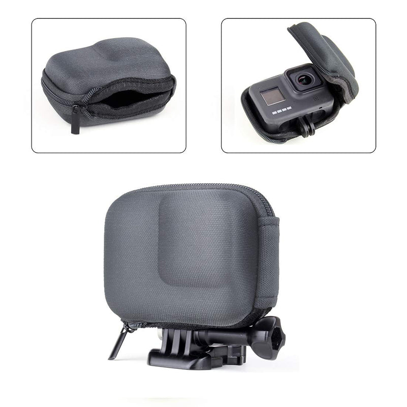 SOONSUN Portable Mini Hard Carrying Case for GoPro Hero 8 Black, Semi-Rigid Shell Protective Carrying Case Travel Storage Bag for GoPro Hero 8 Black Camera For Hero 8 Black Camera