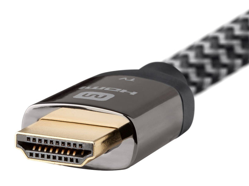 Monoprice HDMI High Speed Active Cable - 30 Feet - Gray, 4K@60Hz, 18Gbps, HDR, 28AWG, YUV, 4:4:4, CL3 - Luxe Active Series Black 30ft
