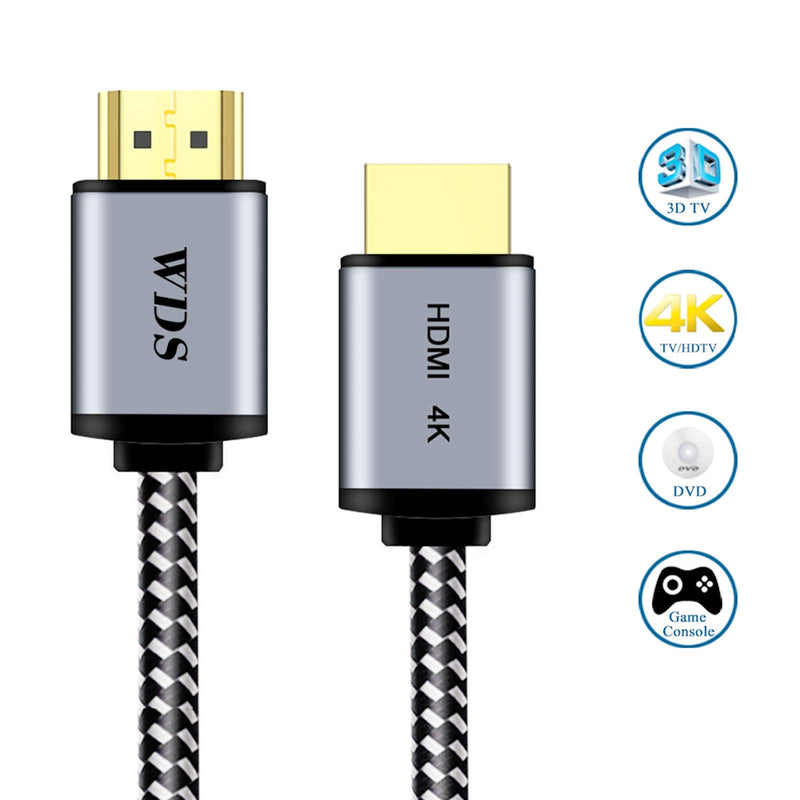 4K HDMI Cable 6.6 ft,Capshi High Speed 18Gbps HDMI 2.0 Cable,4K, 3D, 1080P, Ethernet - 28AWG Braided HDMI Cord - Audio Return(ARC) Compatible UHD TV, Blu-ray, PS4, PS3, PC
