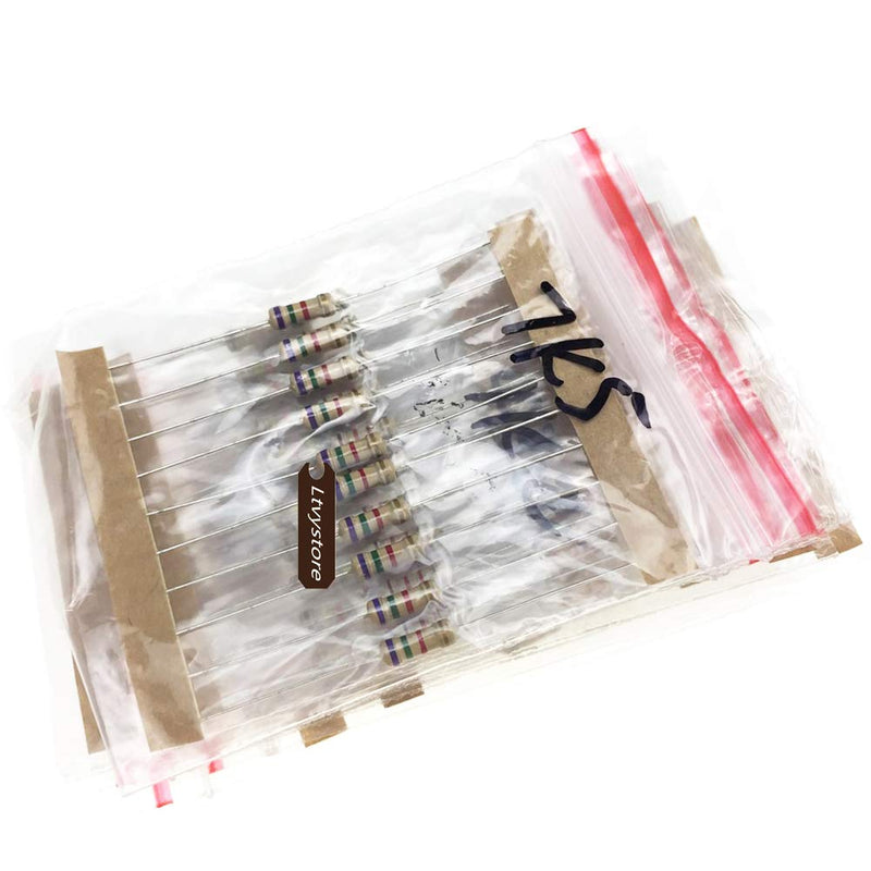 Ltvystore 1000PCS 100 Values 1 ohm -10M ohm 1/2W Metal Carbon Film Resistors Assortment Kit Assorted Set
