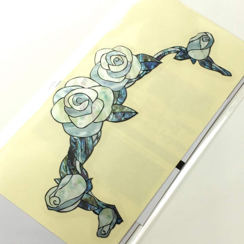 White Roses (White Pearl) Flower Inlay sticker Decals for Guitar and Bass