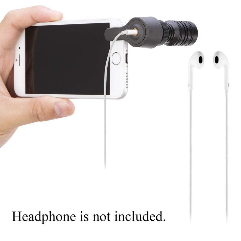 TRRS Plug and Play Directional Microphone, Saramonic Video Shotgun Mic with Monitor Compatible with iPhone12 11 X Android Smartphones,for YouTube,Interview,Video Recording,Vlogging