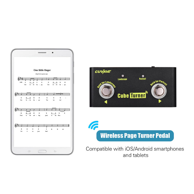 Lerodite Page Pedal Tuner, External Pedal Controller,Music Score Control the Turning Function Page Up Page Down for Guitar Effect Pedal,Tablet,Mobile Phone