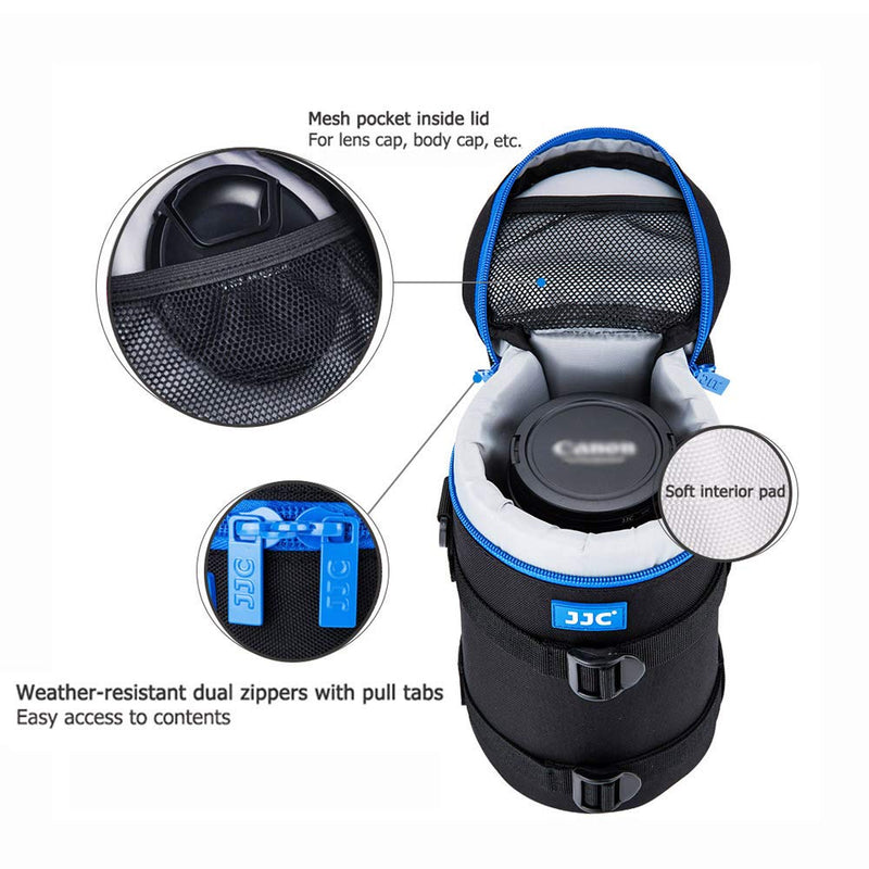 [AUSTRALIA] - JJC Camera Lens Pouch Case for Canon RF 600mm EF 70-200mm Nikon Nikkor AF-S 70-200mm AF 80-200mm & More, Zipper Polyester Lens Protective Bag Interior Size 4.45x9.45” XXXL 