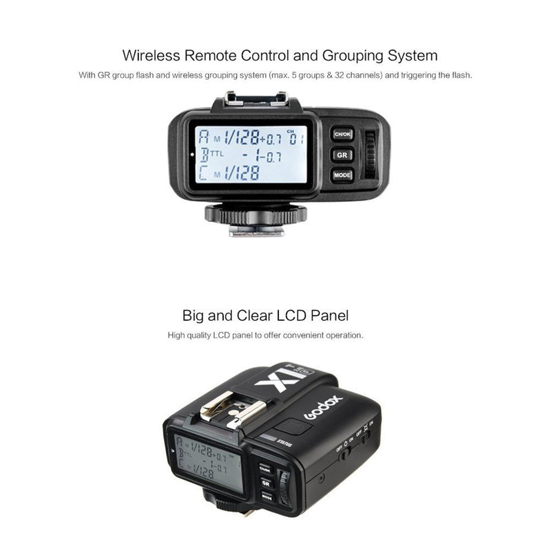 GODOX X1T-F TTL Strobe Trigger 1/8000s HSS 32 Channels 2.4G Wireless LCD Flash Trigger Transmitter for Fuji Fujifilm Cameras