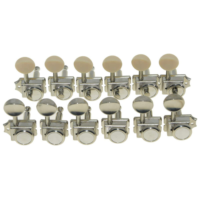 Dopro 6 Inline Vintage Style Locking Tuners Guitar Tuning Keys Pegs Lock Guitar Machine Heads Fits Strat Tele Guitars Nickel