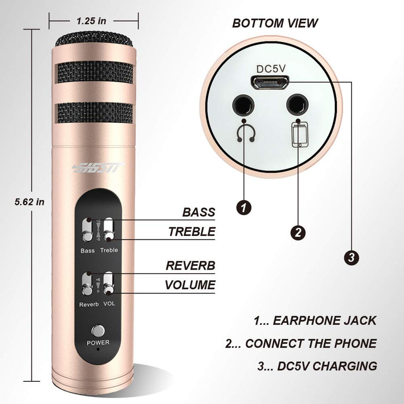 [AUSTRALIA] - SIGSIT Music Recording Microphone with Desktop Tripod,Condenser Microphone Integrated Reverb Sound Effects for Phone Recording,Gaming,Podcasting and Karaoke Singing 