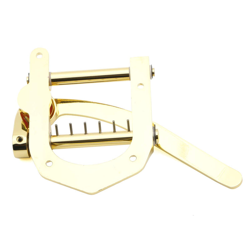 Swhmc Guitar Vibrato Tailpiece Tremolo, Flat Top Body Tremolo Unit Vibrato Bridge for Tele, Sg, Lp, Electric Guitars (Gold)