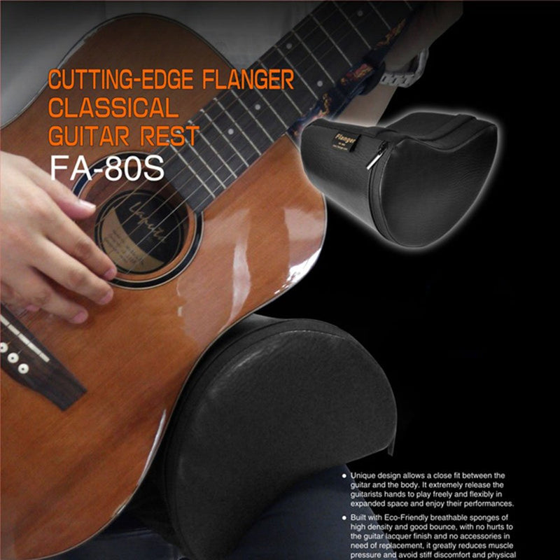 Guitar Cushion PU Leather Cover Built-in Sponge Contoured Guitar Bass Cushion Padded Support for Classical Acoustic Electric Guitar Players Guitarist Musical Instruments Accessories Tool