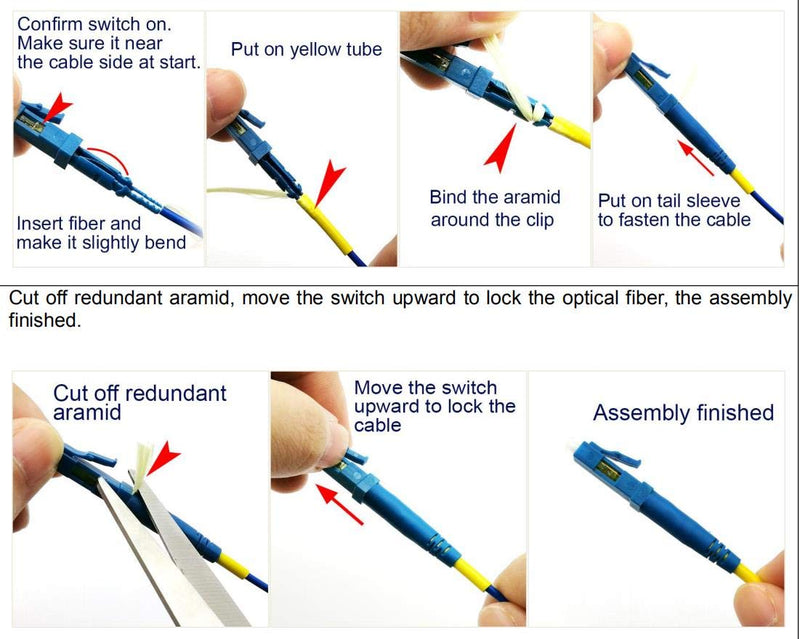 10PCS LC UPC Fiber Optic Quick Connector Fiber Fast Connectors LC Reusable Connector for FTTH FTTX Network Insrument (10PCS) 10 UPC,BLUE