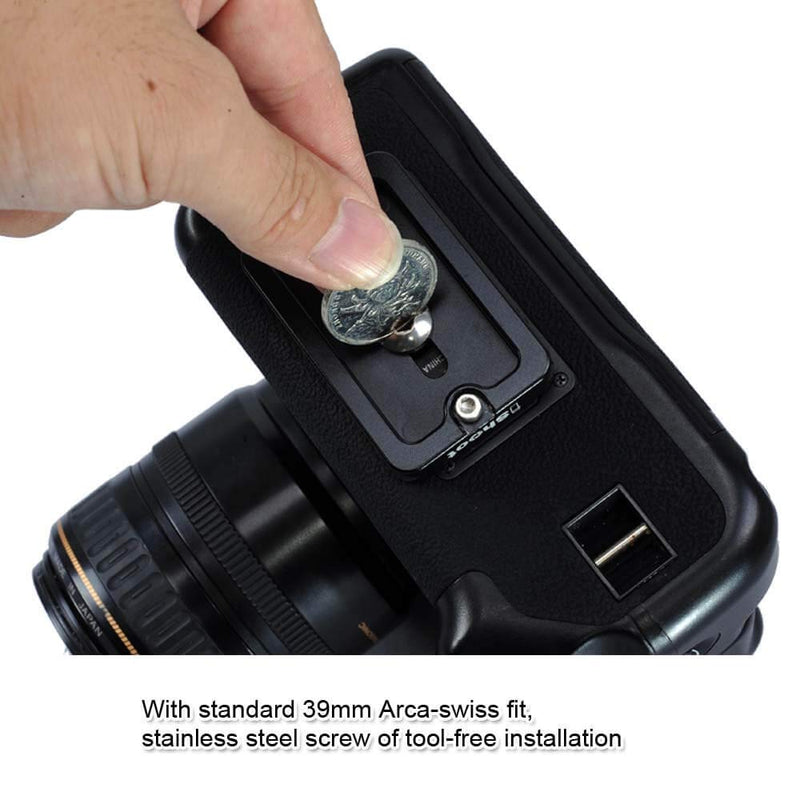 iShoot Camera Quick Release Plate QS-60 with 1/4" Screw Compatible with Arca-Swiss Fit Tripod Ball Head Panning Head Panorama Head Panoramic Head Clamp