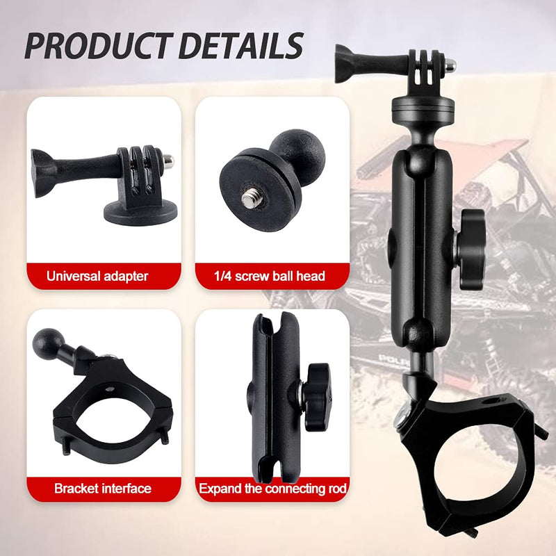 [AUSTRALIA] - MAIKER UTV ATV Camera Mount Holder Compatible with GoPro, 1.75"-2" Roll Bar Compatible for All GoPro Models, Such as GoPro Hero 9, 8,7,5 4, Session, GoPro Max, Insta360 etc 