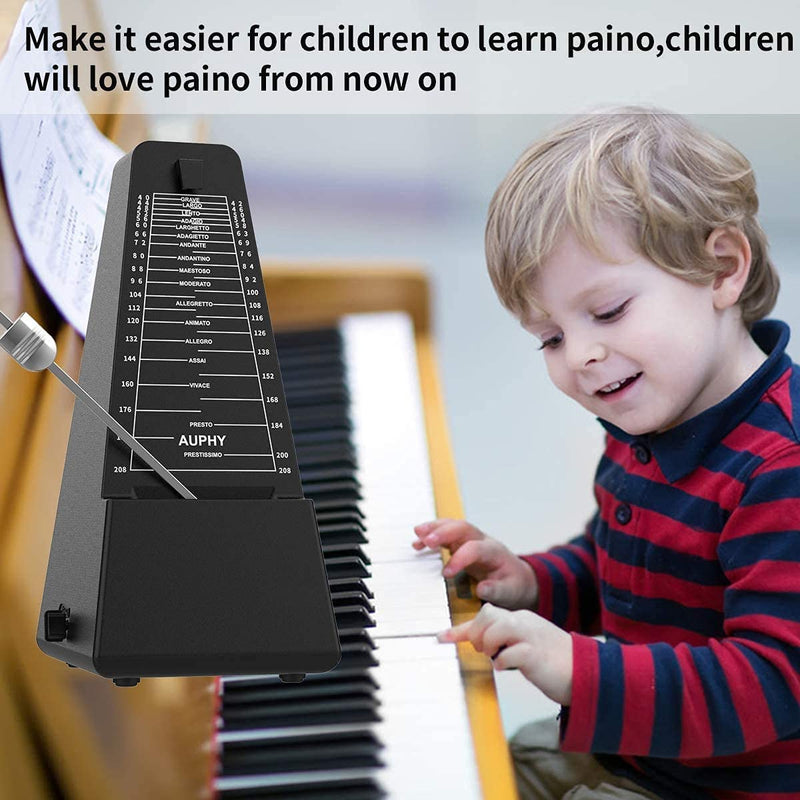 Mechanical Metronome Loud Sound Piano Drum Violin Guitar Saxophone Macaroon (black) black