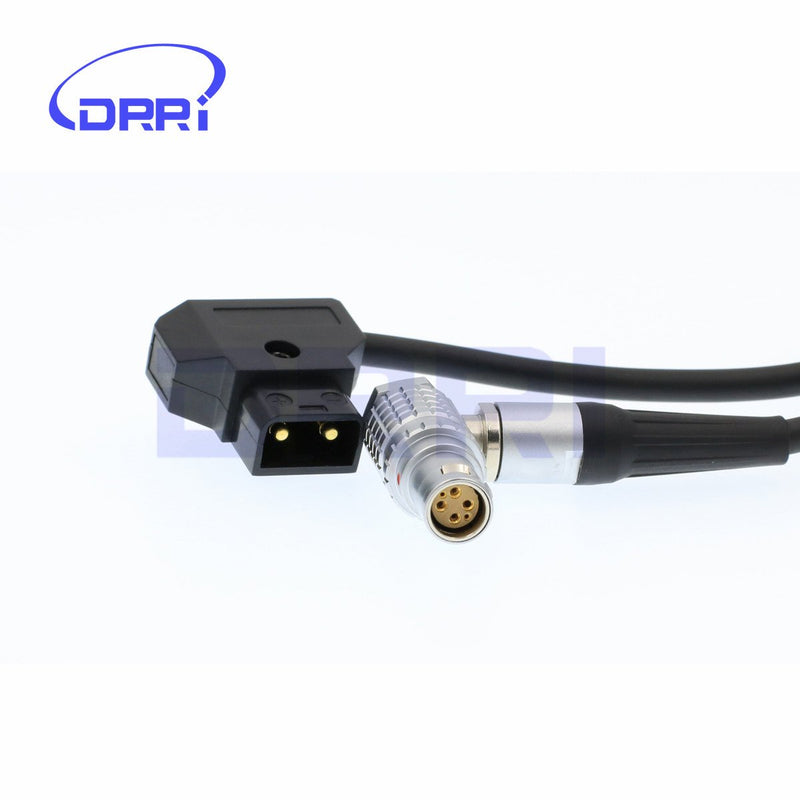 DRRI Right Angle Female 1B 6 Pin Red Scarlet & Epic D-Tap Power Coiled Cable Elbow coiled cable