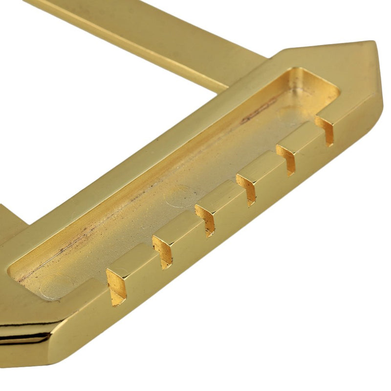 Yibuy Bridge Tailpiece Golden for JAZZ 6 String Guitar