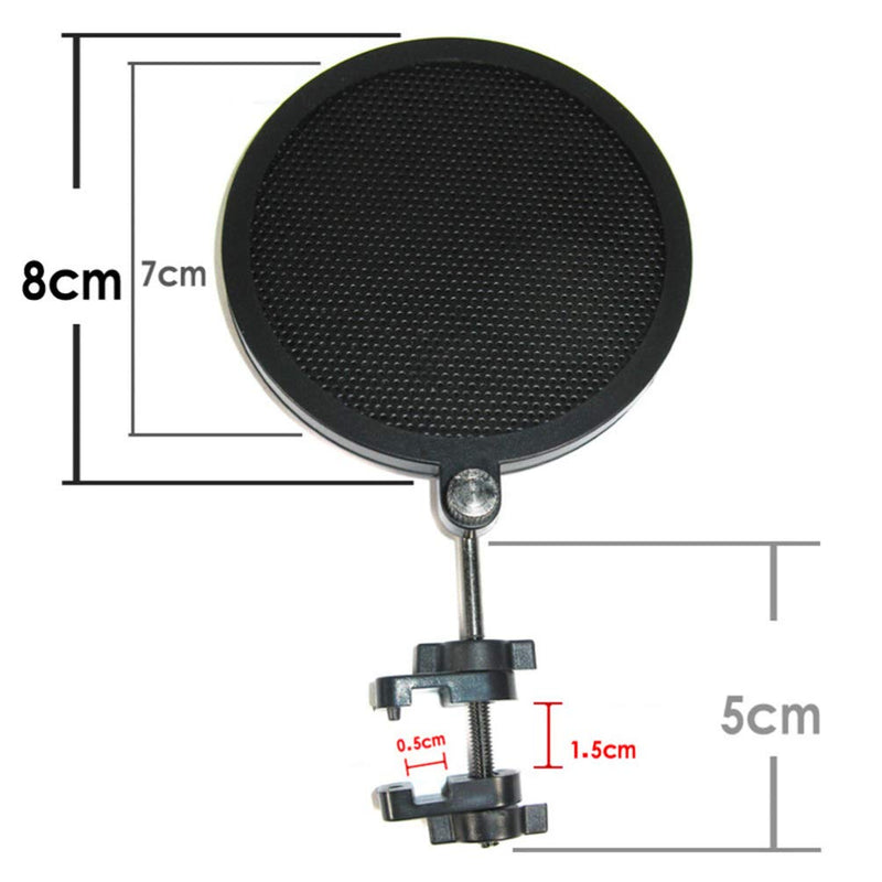 Milisten Microphone Pop Filter Shield Mic Pop Filter Pop Screen for Broadcasting Microphone (Black Small)