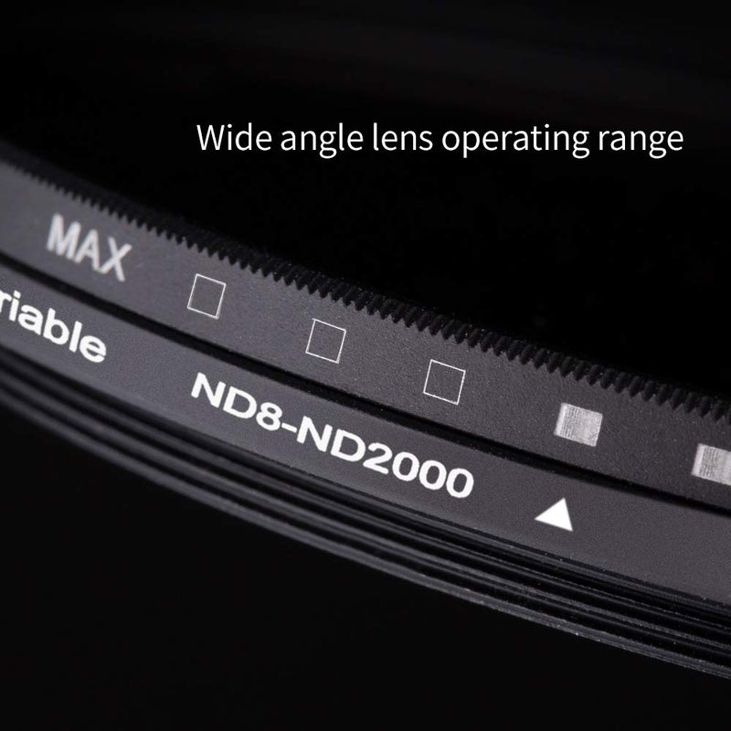 K&F Concept 46mm Variable Neutral Density Filter ND8-ND2000 (3-11stop) Hydrophobic Adjustable ND Filter with 24 Multi-Layer Coatings for Camera Lens