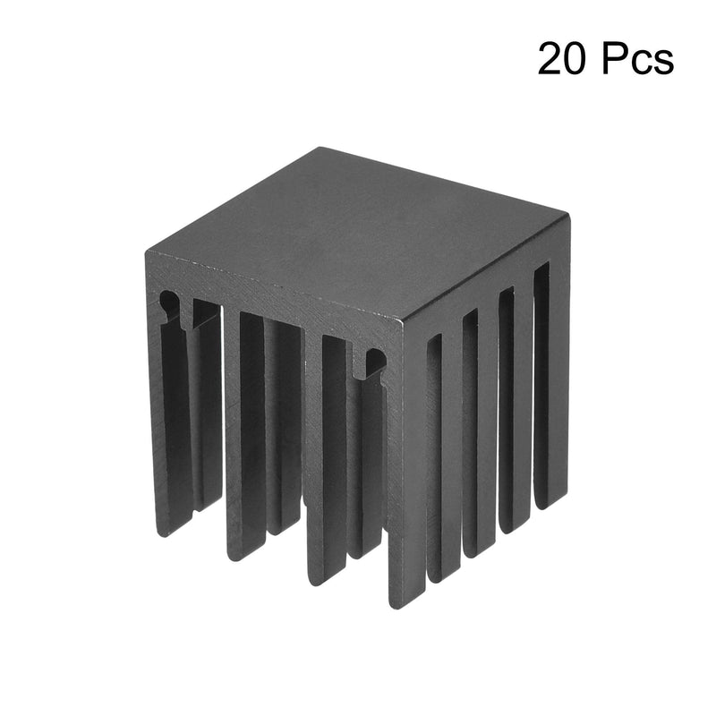 uxcell 19x19x20mm Aluminum Heatsink Electronic Radiator for MOS IC Chip Black 20 Pcs