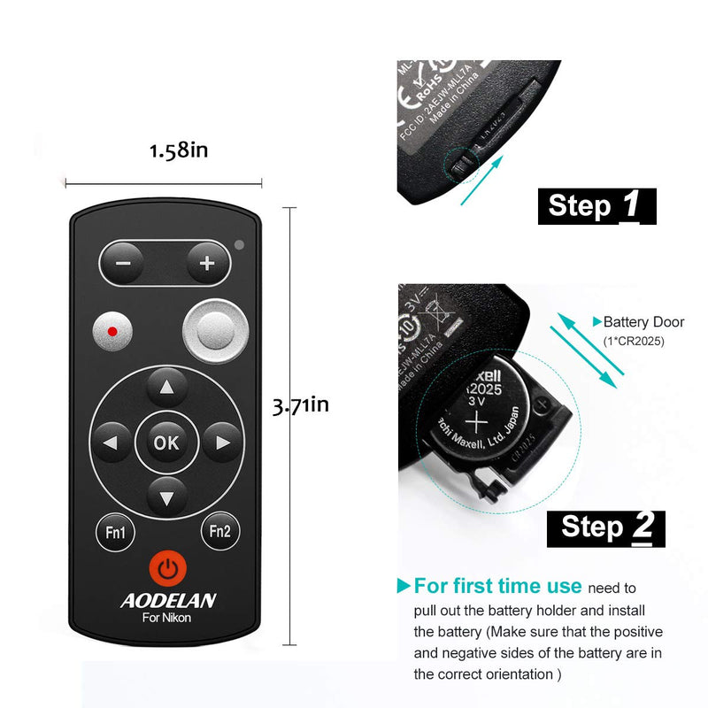 Camera Remote Wireless Shutter Release for Nikon COOLPIX B600, A1000, P1000, Z50, Replace Nikon ML-L7