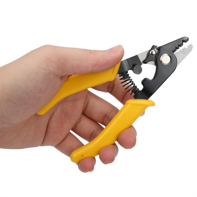 Wosune Stripping Pliers, 3 Holes Wire Strippers Pliers Fiber Wire Strippers Surface Blackening Treatment for Industry for Laboratory for Worker for Factory