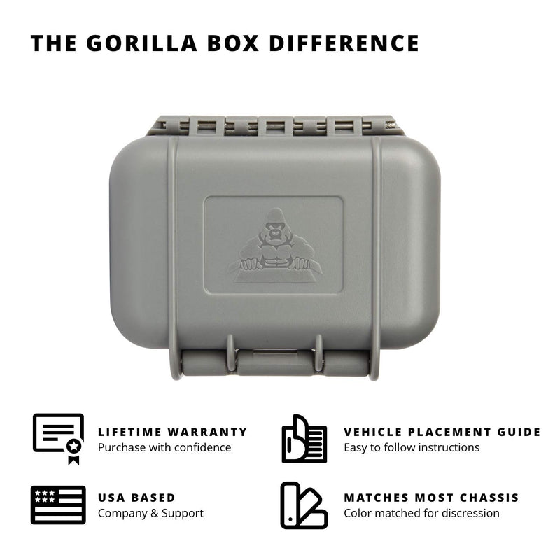 Gorilla Box Heavy-Duty Waterproof Magnetic Stash Case for GPS Trackers & Spare Keys - Rust-Proof Magnet - Color-Matched to Car Chassis - (Standard Size) Standard