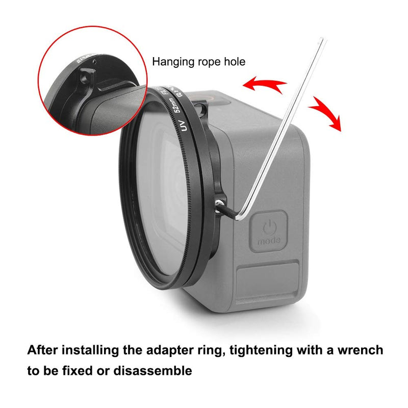 PULUZ 52mm UV Lens Filter Adapter Ring for GoPro Hero 9 Black