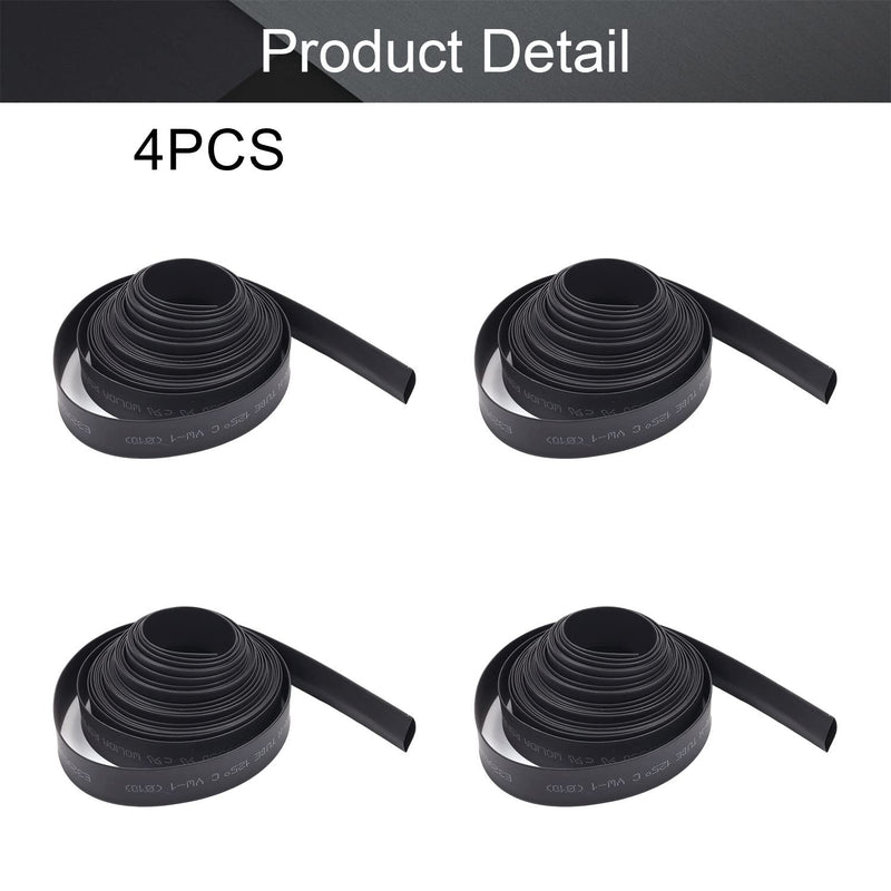 Othmro Heat Shrink Tubings,4Pcs PE Plastic Industrial Heat-Shrink Tubing 2:1 Heat Shrink Wrap Cable Sleeve Electrical Cable Wire Shrink Wrap Assortment Insulation Protection Heat Shrink Tubes Black 10mm Diameter 5M Length 5m 4pcs Black 1