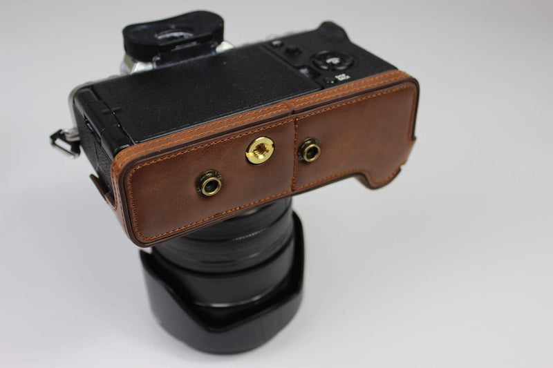 X-T4 Case, BolinUS Handmade PU Leather Fullbody Camera Case Bag Cover for Fujifilm Fuji X-T4 XT4 with 16-80mm 18-55mm 18-135mm 10-24mm 16-50mm Lens Bottom Opening Version (Coffee) Coffee