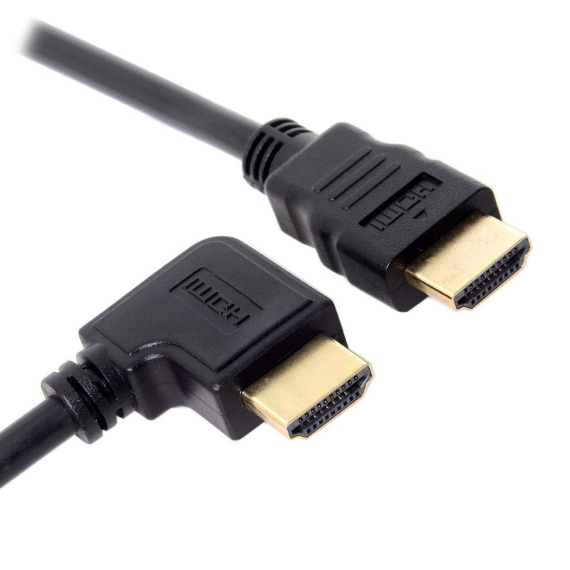 Cablecc 90 Degree Angled Type HDMI 1.4 Male to HDMI Male Cable Support 3D & Ethernet 50cm (Right Angled)