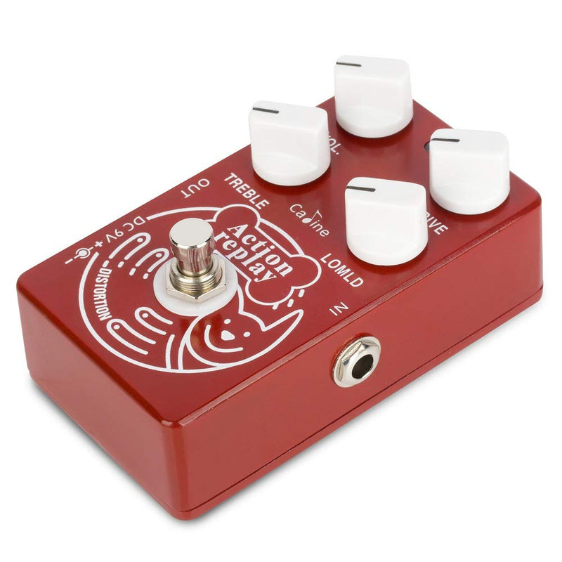 [AUSTRALIA] - Caline Vintage Distortion Effects Pedal Overdrive Action Replay Electric Guitar Pedal True Bypass Red CP-74 Guitarist gifts Red Action Play 