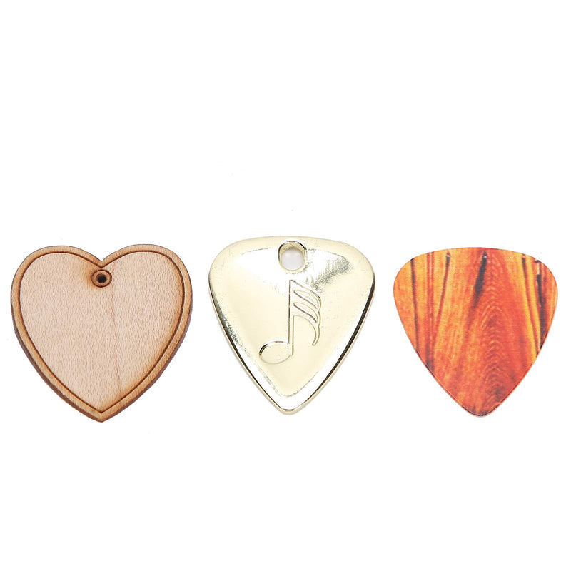 Wood Guitar Pick Box, Maple Solid Wood Box Guitar Pick Holder with 3 Picks Guitarist Gifts Musical Instrument Accessories
