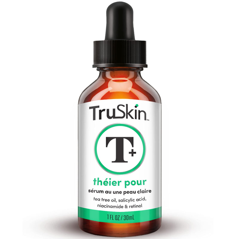 TruSkin Tea Tree Clear Skin Super Serum, Formulated for Acne Treatment with Tea Tree Oil, Vitamin C, Salicylic Acid & Retinol, 1fl oz