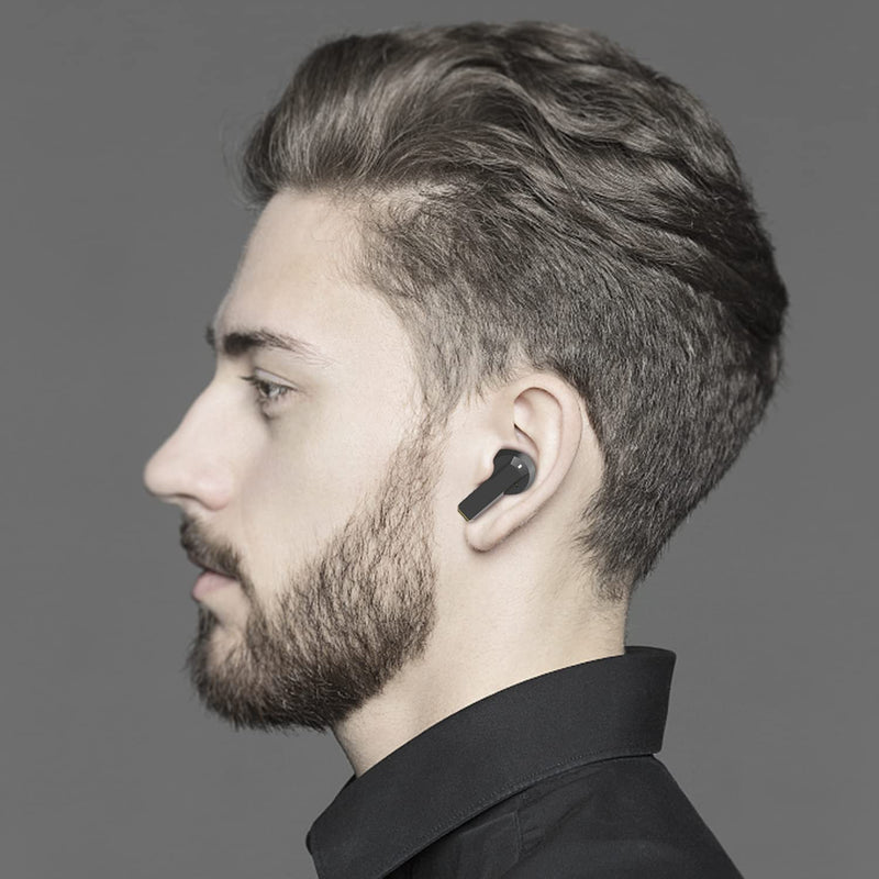 Konnek Stein Wireless Earbuds Bluetooth 5.0 Headphone, Type-C Charging Case 320mAh, Touch Control, Built-in Mic Active Noise Cancelling True Wireless Earbud - Black Medium