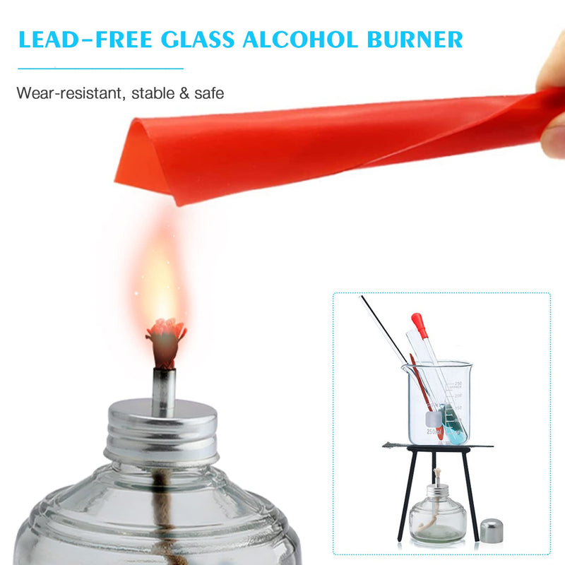 Dental Alcohol Lamp Glass - Alcohol lab Burner Portable Chemistry Heating Equipment for Dental Science Experiments Household and Camping Come with Metal Cap & 1 Cotton Wicks 150ml