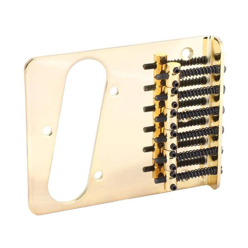 Dilwe Telecaster Guitar Bridge, Metal Guitar Bridge with Screws Wrench for TL Tele Telecaster Electric Guitar of Single Coil Pickup Gold