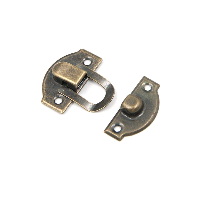 Geesatis 20 PCS Antique Bronze Hasp Latch Lock Buckle Hardware for Jewelry Boxes Metal Clip Clasp Vintage Hardware Latch Buckle with Mounting Screws