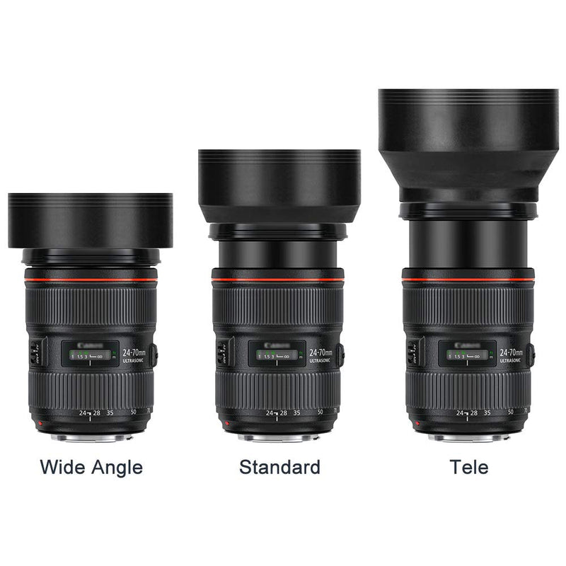 82mm Lens Hood Universal Collapsible Lens Sun Shade Hood with Centre Pinch Lens Cap for Canon Nikon Sony Pentax Olympus Fuji Camera 82mm