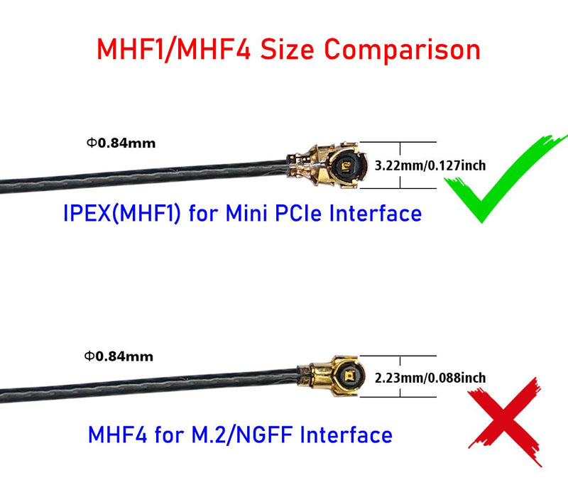 2 x 8dBi 2.4GHz 5.8GHz Dual Band WiFi Antenna IPEX Internal Antenna with 50cm Cable for Mini PCIe Card