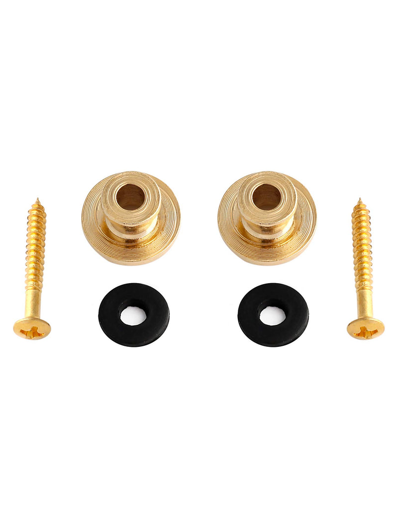 Metallor Guitar Strap Locks and Buttons End Pins with Mounting Screws and Washers for Electric Guitar Bass Acoustic Guitar Ukulele Mandolin Gold.