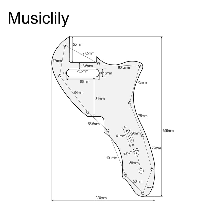 Musiclily Pro 11 Holes Guitar Pickguard For USA Fender 69 Tele Thinline Style Electric Guitar, 3Ply Aged White